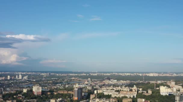 Aerial View Skyline Kyiv Ukraine — Video Stock