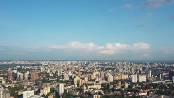 Letecký Pohled Panorama Kyjeva Ukrajina — Stock video