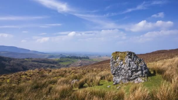 Time Lapse Remote Nature Landscape Sunny Summer Day Ireland — Stockvideo