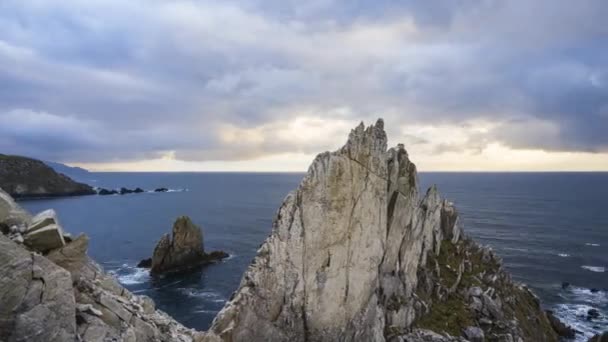 Time Lapse Sea Rock Cliffs Achill Island Wild Atlantic Way — 图库视频影像