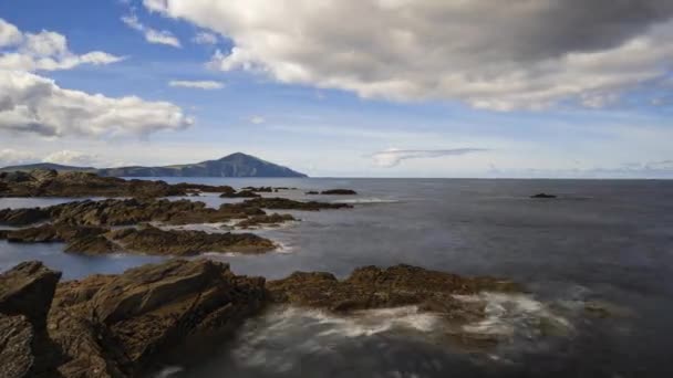 Time Lapse Sea Rock Cliffs Achill Island Wild Atlantic Way — Wideo stockowe