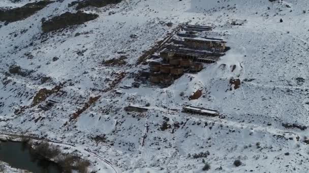 Drone Orbits Rusty Old Tintic Mill Geneloa Utah Revealing Decaying — Stockvideo
