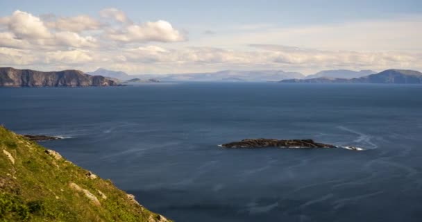 Time Lapse Ocean Cliffs Distance Sunny Summer Day Achill Island — Vídeo de stock