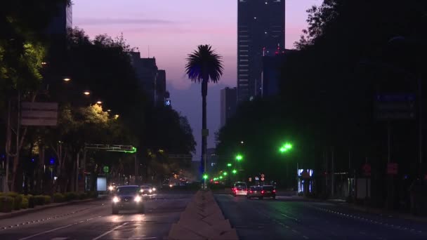 Час Пропуск Вулиці Paseo Reforma Мксико Сіті Вранці — стокове відео