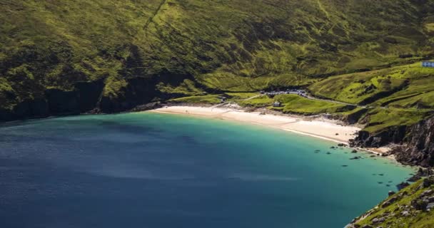 Time Lapse Summer Sunny Day Sand Beach Wild Atlantic Way — Stock video