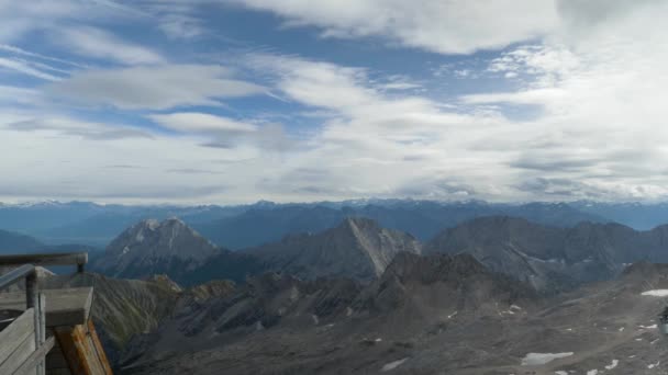 Fast Moving Clouds Alps Mountain Range Timelapse Zugspitze — Stockvideo