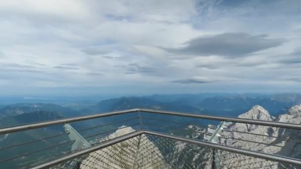 Panorama Zugspitze Mountain Peak Apls Moving Forward Shot — 图库视频影像