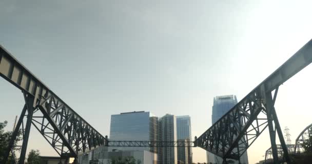 Nashville Skyline Cumberland River Sunset — Vídeo de stock