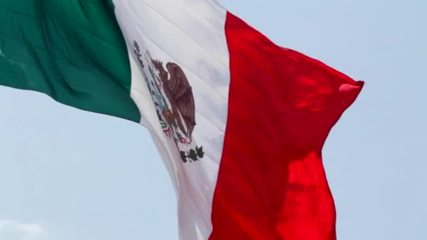 Big Mexican Flag Moving Slowly Because Air — Video Stock