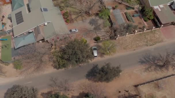 Aerial Car Driving Driveway House — Video