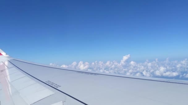 Cinematic Shot Clouds Taken Window Commercial Airplane — Video