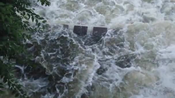 Slow Motion Fast Water Stream River Stream — ストック動画