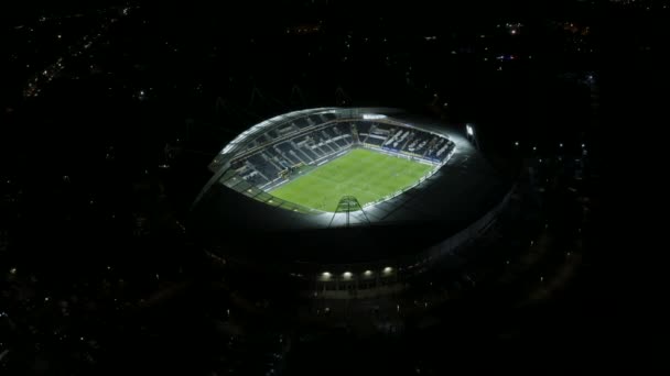 Aerial View Kcom Stadium Hull Night Match Championship — 图库视频影像