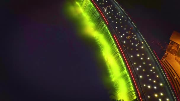 Letecký Pohled Shora Dolů Letí Vpřed Přes Starlight Bridge Nebo — Stock video
