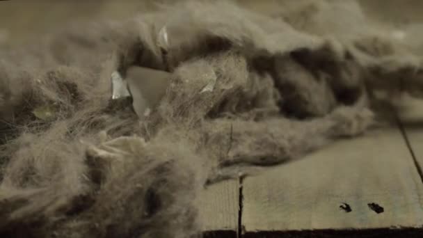 Wind Blowing Dusty Grunge Wooden Floor — Stock video