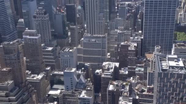 Handheld Shot Manhattan Observation Deck Cloudy Day — Video Stock