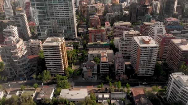 Aerial Panorama Apartment Buildings Luxury District Santiago Chile — Vídeo de Stock