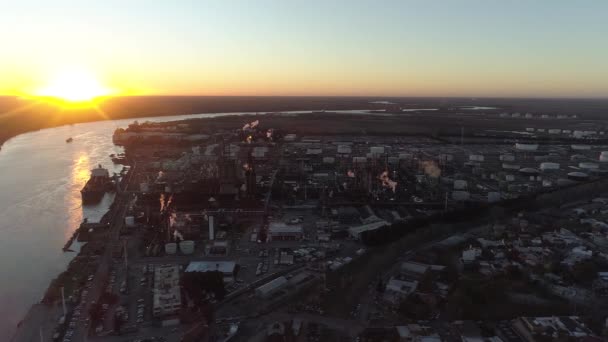 Aerial View Power Plant Block Water Vapor Rises Sky Power — Wideo stockowe