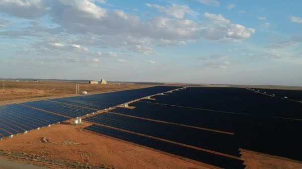 Drone View Giant Solar Energy Farm — Vídeo de Stock