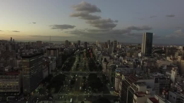 Вид Воздуха Город Фоном Зданий Закате Озил Аргентина — стоковое видео