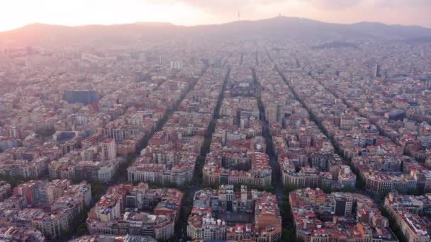 Fort Pienc Sant Marti Neighborhood Sunrise Barcelona Square Blocks — 비디오