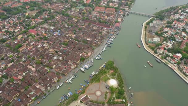 Aerial View Hoi City Vietnam — Stockvideo