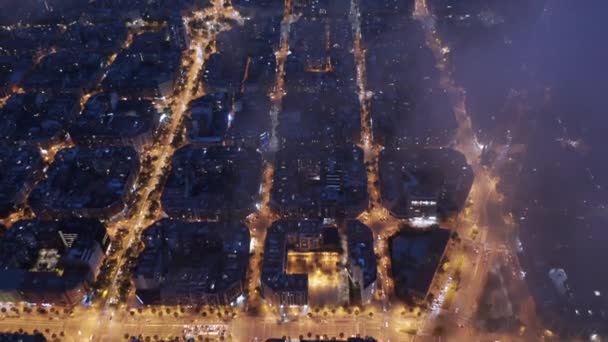 Aerial View Barcelona Square Blocks Modern Part City Spain — Stockvideo