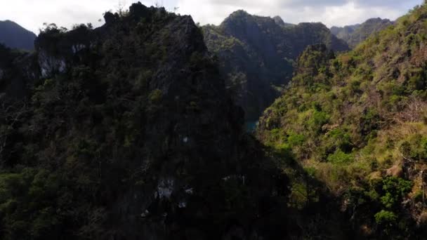 Vista Aérea Blue Lagoon Coron Palawan Filipinas — Vídeos de Stock