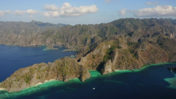 Banul Beach Sunset Beach Rocks Coast Coron Island Palawan Philippines — Vídeo de Stock