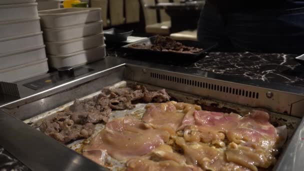 You Can See Pieces Beef Chicken Bbq Korean Grill You — Video