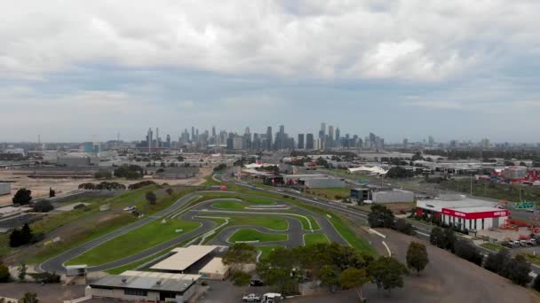 Daylight Drone Shot Capturing Whole City Melbourne Skyview — Vídeo de Stock
