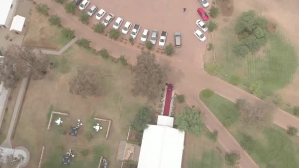 Aerial Shot Red Carpet Event Shoing People Arriving — Video