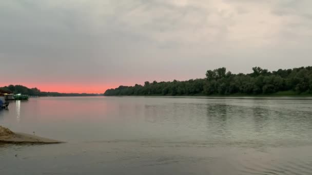 View Pink Sunset River — Αρχείο Βίντεο