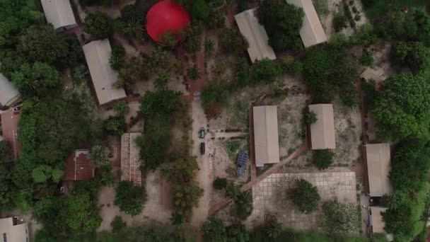 High Aerial Birdseye View Sos Children Village Bakoteh Gambia Africa — ストック動画