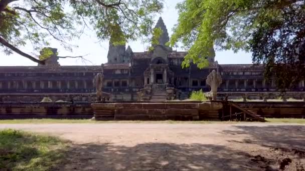 Angkor Wat Ruinas Antiguas Siem Reap Camboya Caminar Dolly Punto — Vídeos de Stock