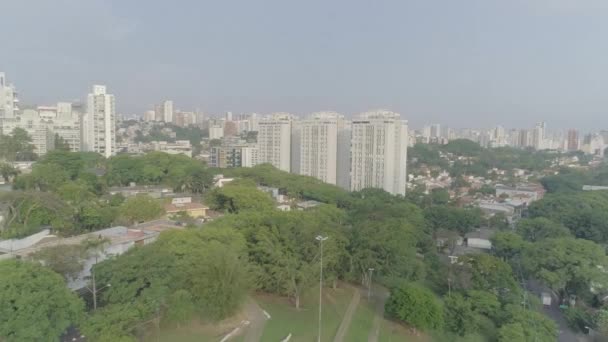 Aerial Vila Madalena Neighbourhood Sao Paulo City Brazil Showing Trees — Stock Video