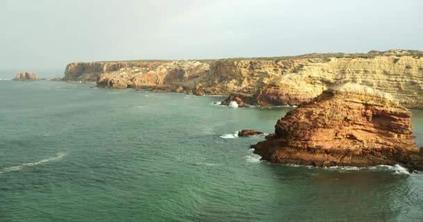 Beautiful Cliffs Southern Portugal Shot Morning Sun — ストック動画