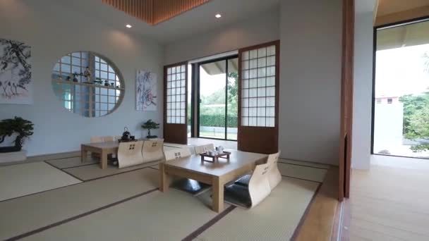 Modern Japanese Style Cafe Decoration — Stock video