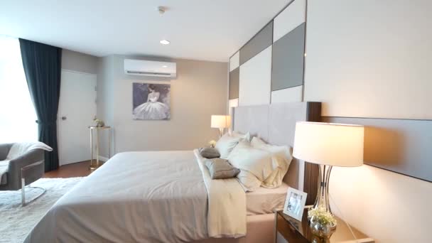 Modern Luxurious Bedroom Decoration — Wideo stockowe