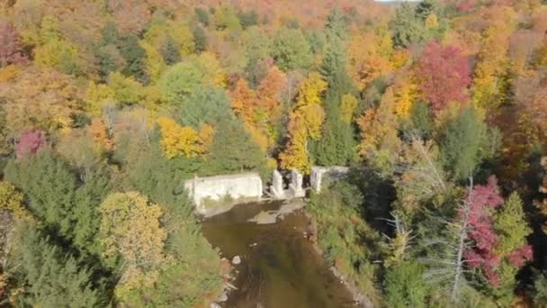 Carbide Willson Ruins Gatineau Park Lac Meech Lake Chelsea Quebec — Stock Video
