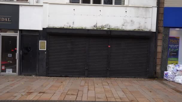 Abandoned Empty Shops Hanley Stoke Trent Due High Street Decline — Video Stock