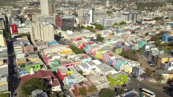Scenic Luchtfoto Brede Drone Shot Boven Het Centrum Van Kaapstad — Stockvideo