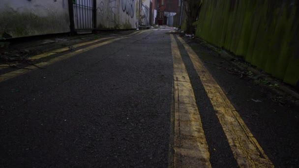 Boarded Building Back Alley City Centre Hanley Stoke Trent Litter — Stok video