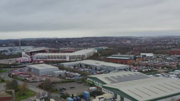 Aerial View Bet365 Stadium Surrounding Industrial Park City Stoke Trent — Stok video