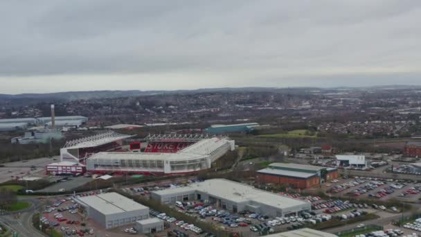 Aerial View Bet365 Stadium Surrounding Industrial Park City Stoke Trent — Stockvideo