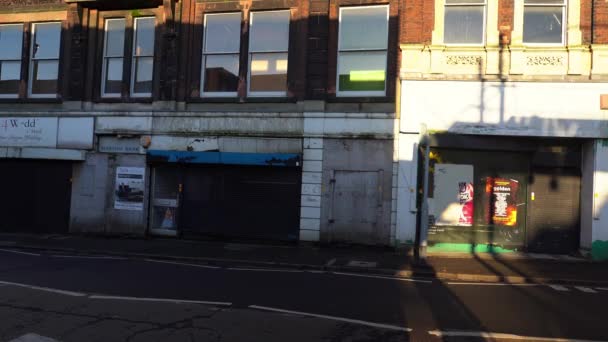 High Street Decline Abandoned Closed Shops Longton High Street Due — Stok video