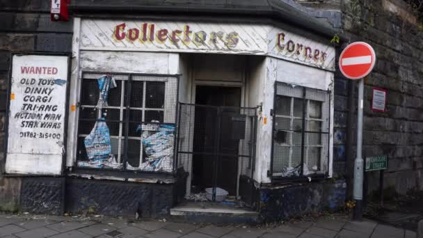 Abandoned Empty Shops Longton High Street Due Urban Decline Poverty — Stok video