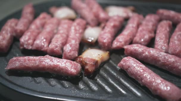 Köstlicher Dönerspieß Auf Dem Grill Gesunde Ernährung — Stockvideo