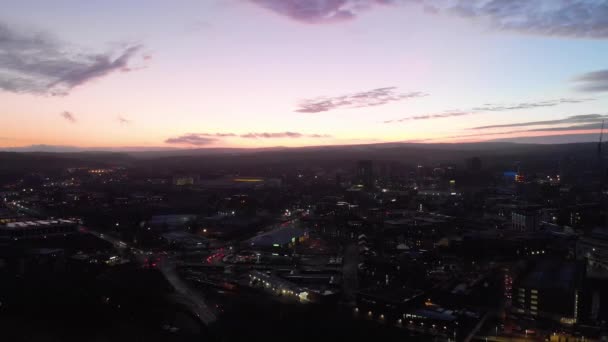 Sheffield City Centre Drone Shot Sky Line Sheffield Hallam Bramall — Stock video