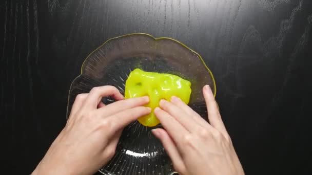 Yellow Slime Blob Being Treated — стоковое видео